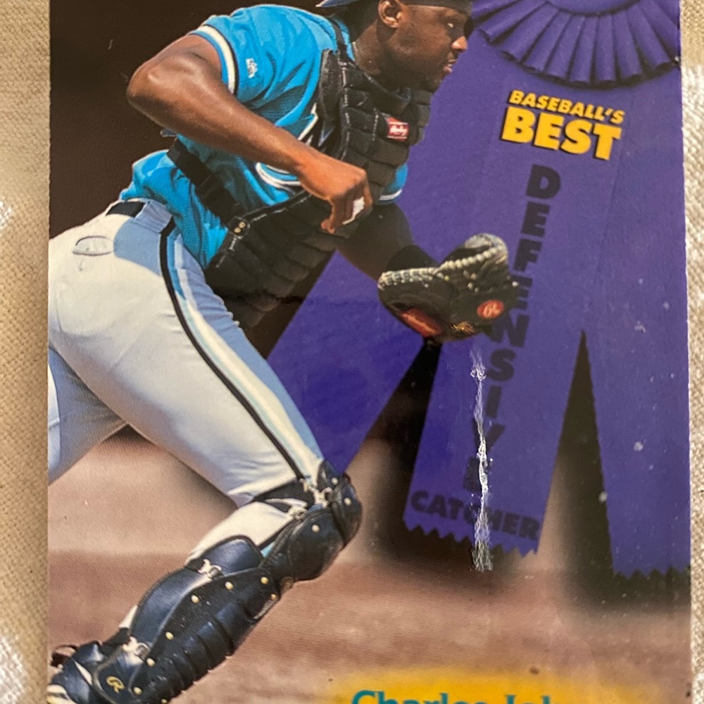 Baseball's Best Defensive Catcher Card (CharlesJohnson BB Best Defenders Ribbon)
